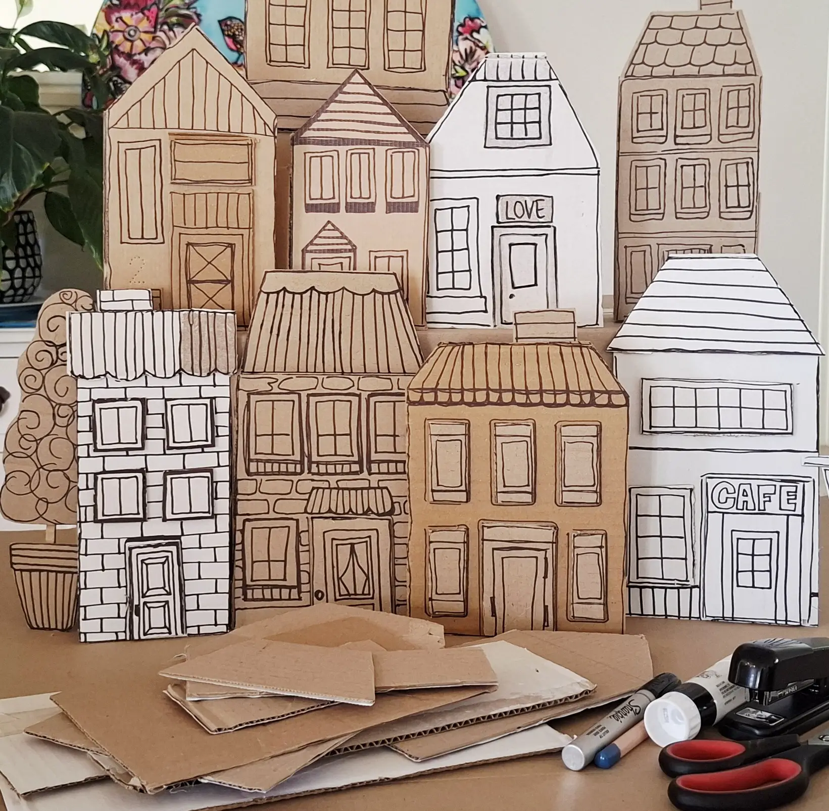 Carboard townhouses artwork